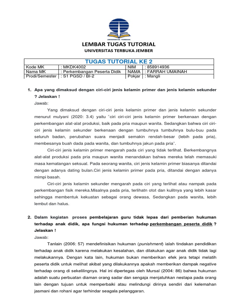 Tt2 Ppd Farrah Umainah 858914936 Pdf Karier Perkembangan