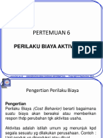 Pertemuan 6: Perilaku Biaya Aktivitas