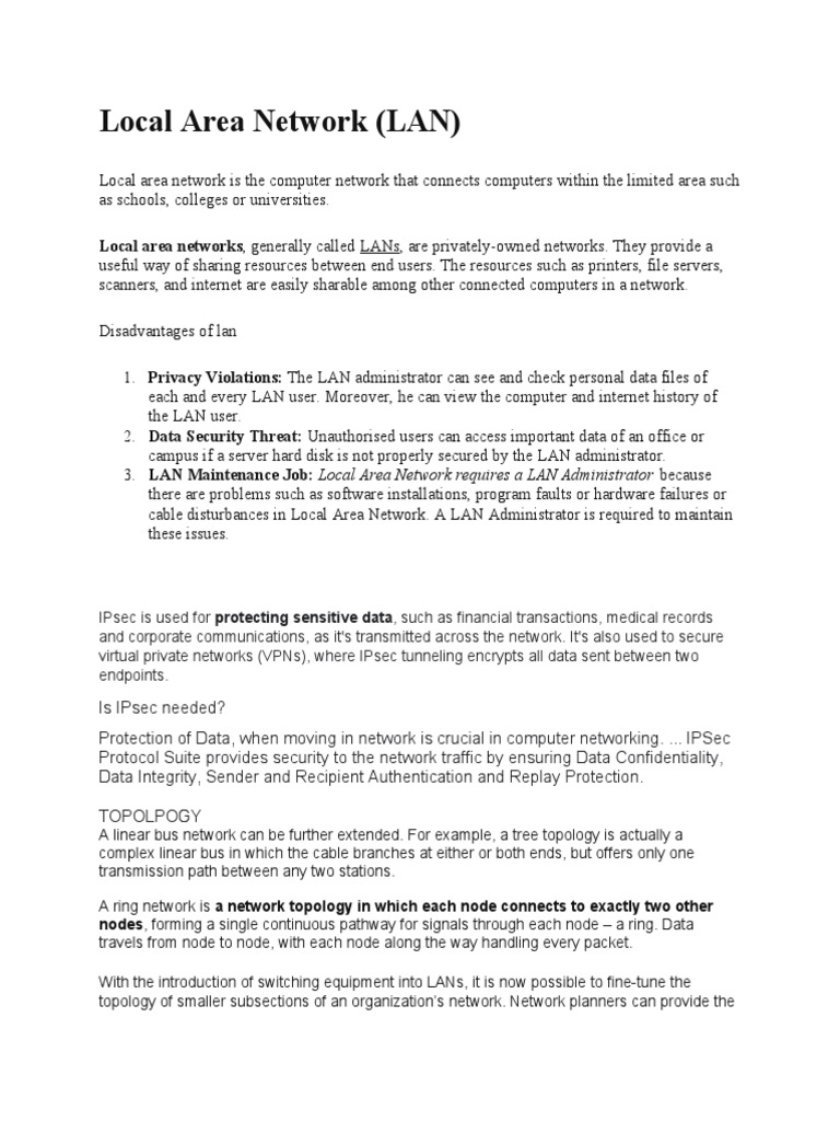 Local Area Network PDF Computer Network Virtualization