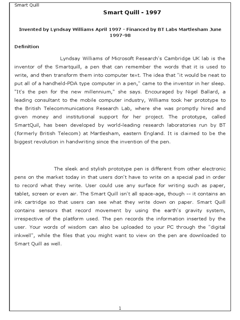 Smart Quill PDF Pen Mobile Device