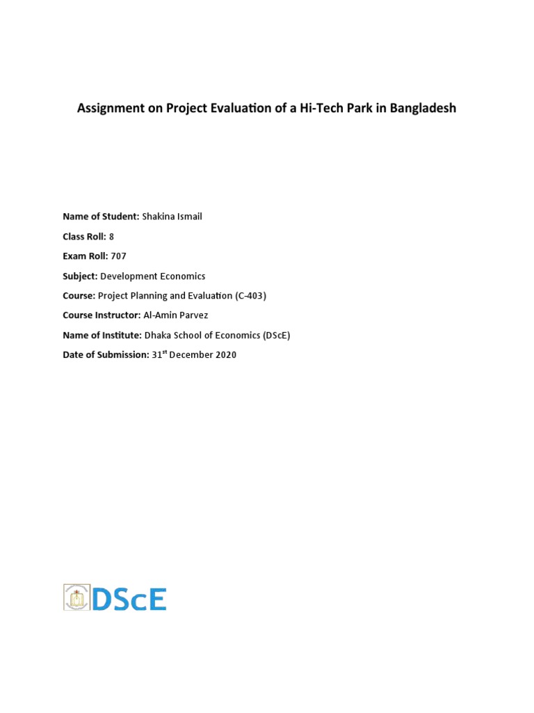 Project Evaluation of CUET Hi-Tech Park | PDF | Net Present Value ...