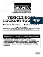 Vehicle Door Lockout Tool Kit: STOCK No. 55103. Part No. Edok