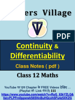 Class Notes PDF Chapter 5 Continuity and Differentiability Class 12 Maths Toppers Village