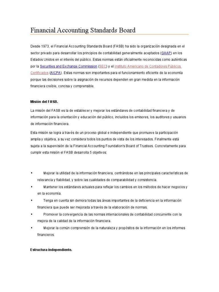 Financial Accounting Standards Board FASB | PDF | normas ...