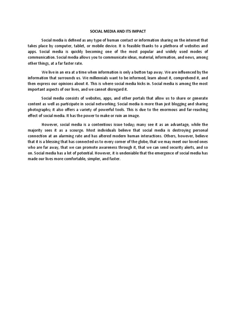 Social Media and Its Impact | PDF | Social Science