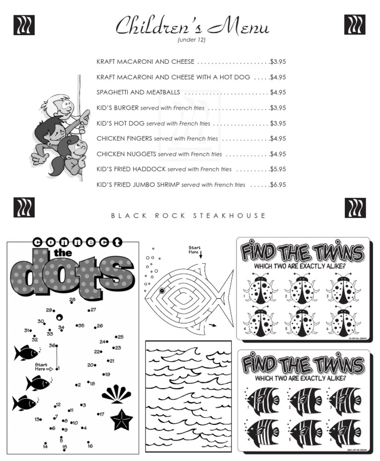 Childrens Menu | PDF | Cooking, Food & Wine