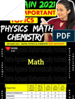 Jee Main 2021 - Maths, Physics & Chemistry Most Repeated Topics