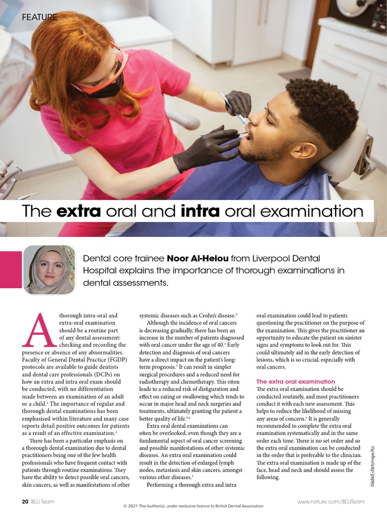The Extra Oral and Intra Oral Examination: Feature | PDF | Physical ...