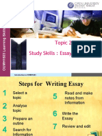 Topic 2 Study Skills: Essay and Exams: Introduction To OUMH1603