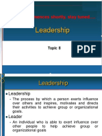 Leadership: Etutorial Commences Shortly, Stay Tuned