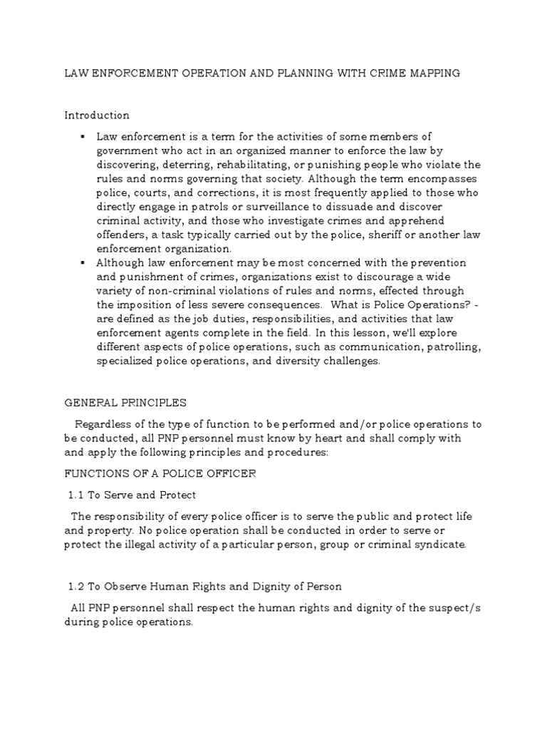 Law Enforcement Operations Overview | PDF | Police | Law Enforcement Agency