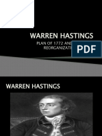Warren Hastings: Plan of 1772 and 1774 and Reorganization in 1780