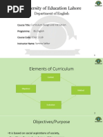 Elements of Curriculum