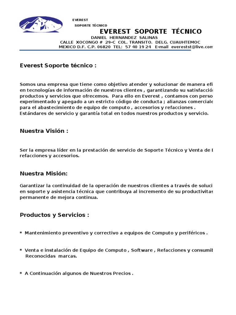 CARTA DE PRESENTACION DE SERVICIO Y DISEÑO | Impresora (Computación