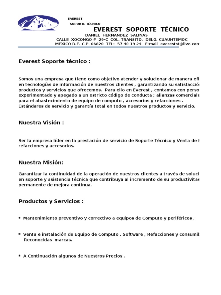 CARTA DE PRESENTACION DE SERVICIO Y DISEÑO | Impresora (Computación