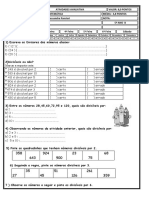 Avaliação de Matematica DIVISAO