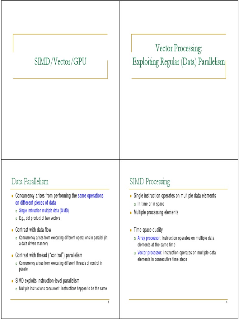 SIMD and Vector Processing Explained | PDF | Parallel Computing ...