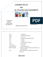 Lesson Plan ON Biomedical Waste Management