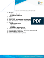 Anexo - Tabla de Contenido Programa de Capacitación