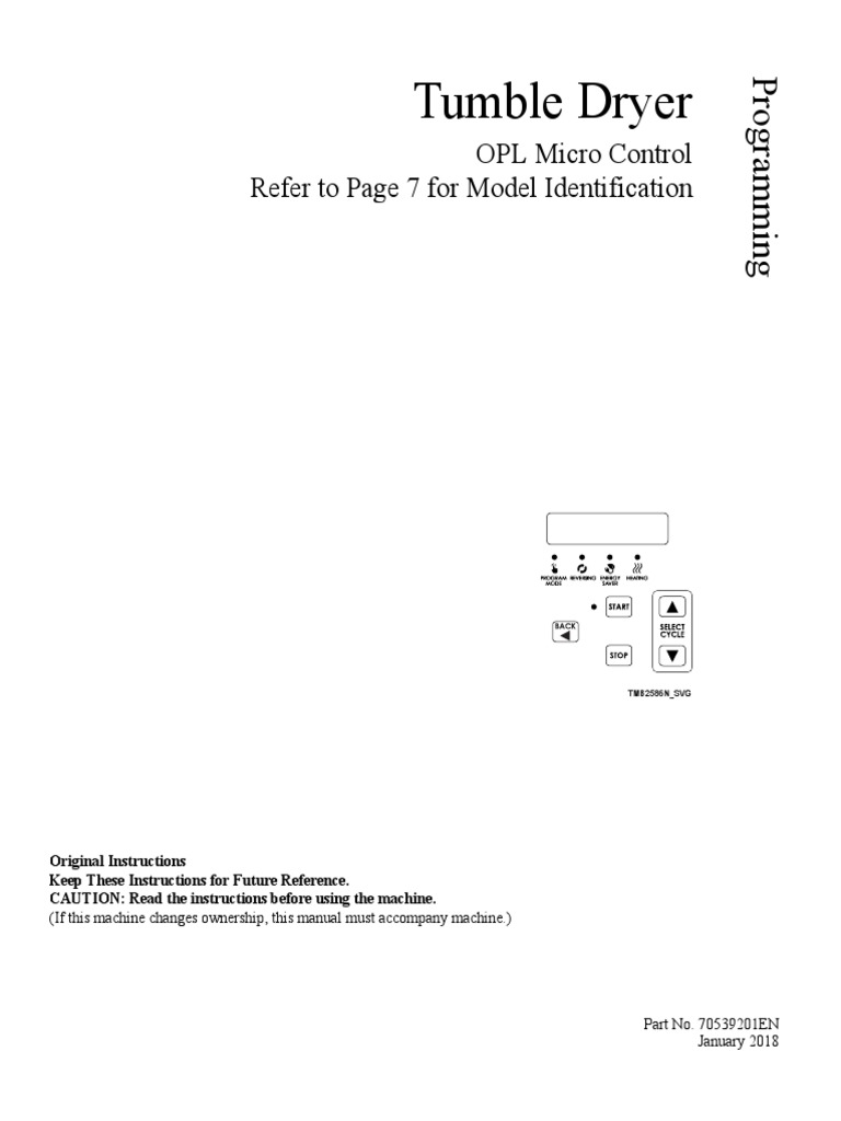 Tumble Dryer Micro-Programming - Operation Manual | PDF | Clothes Dryer ...