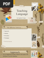 Methods, Procedure and Technique of Teaching Language