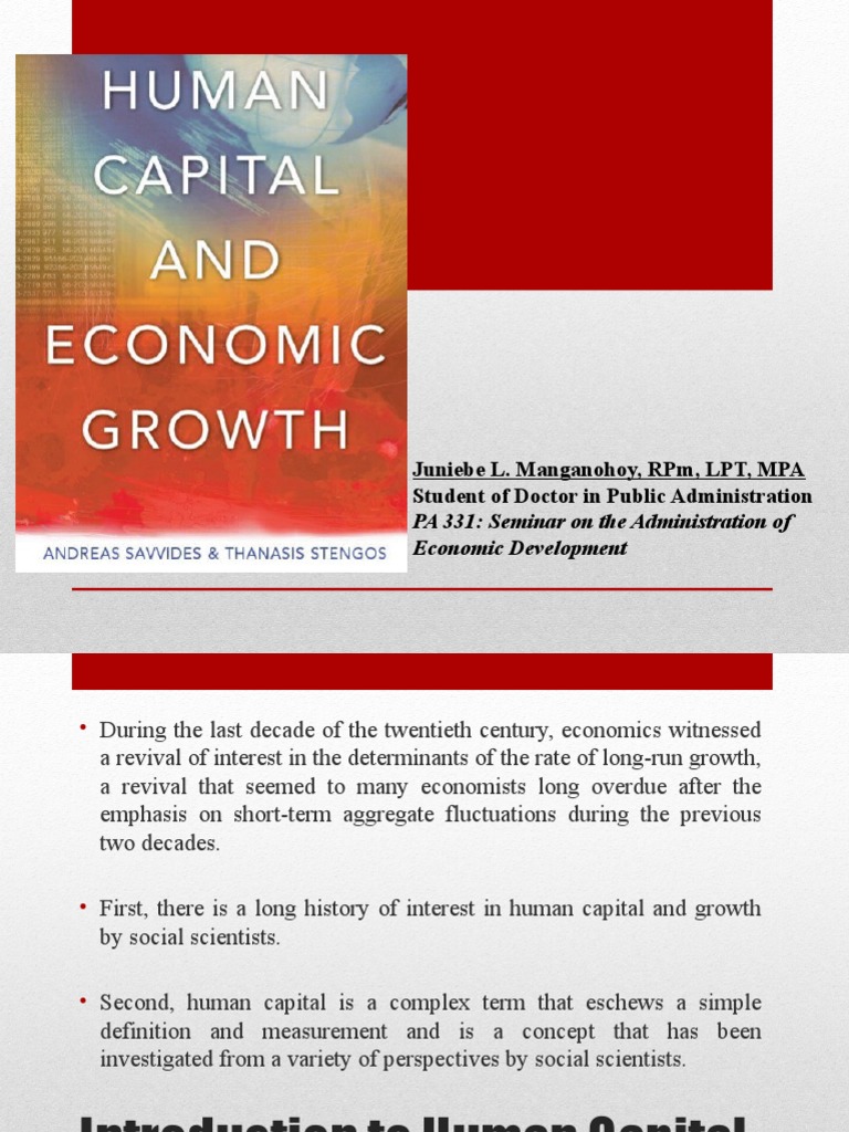 Human Capital And Economic Growrth Pdf Economic Growth Human Capital