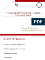 Curs VI - Tehnici de Interventie La Nivel Psihofiziologic