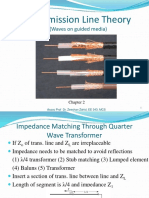Transmission Line Theory: Impedance Matching Through Quarter Wave Transformer