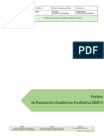 Política de Evaluación Académica Cualitativa 2020-2