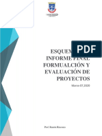 Esquema del Informe Final de Formulacion y Evaluacion de Proyectos