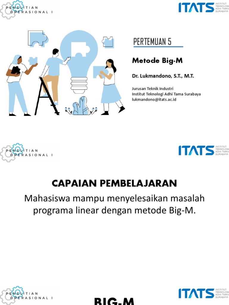 Metode Big-M untuk Program Linear | PDF | Metode & Bahan Ajar