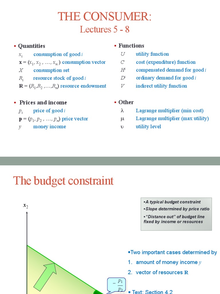 EC202 Notes 2 Consumer | PDF | Utility | Economic Equilibrium