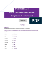 Corrige Tests Savoirs Base Francais