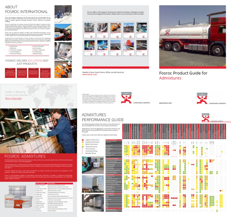 Fosroc Admixture Solutions Guide | PDF | Concrete | Materials