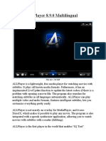 ALLPlayer 8.9.0 Multilingual Lightweight Free Media Player Subtitles Codecs