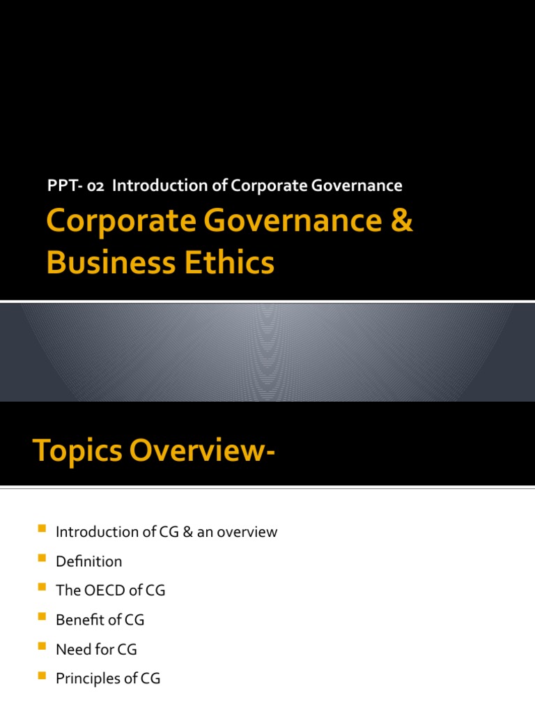 Corporate Governance Overview and Benefits | PDF | Corporate Governance ...