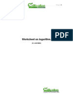 Worksheet On Logarithm