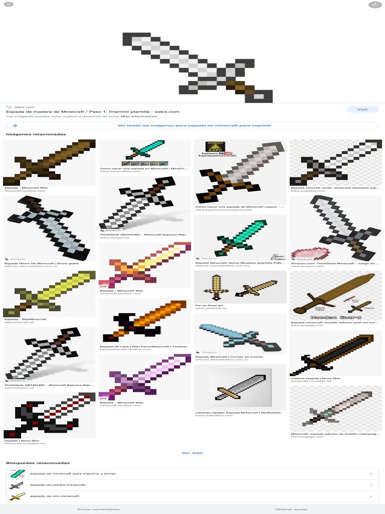 Espada de Minecraft para Imprimir - Buscar Con Google | PDF