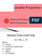 Production Function and Law of Variable Proportions