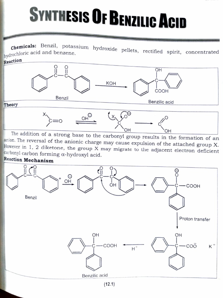 Synthesis of Benzilic Acid From Benzil PDF Acid Chemical Reactions