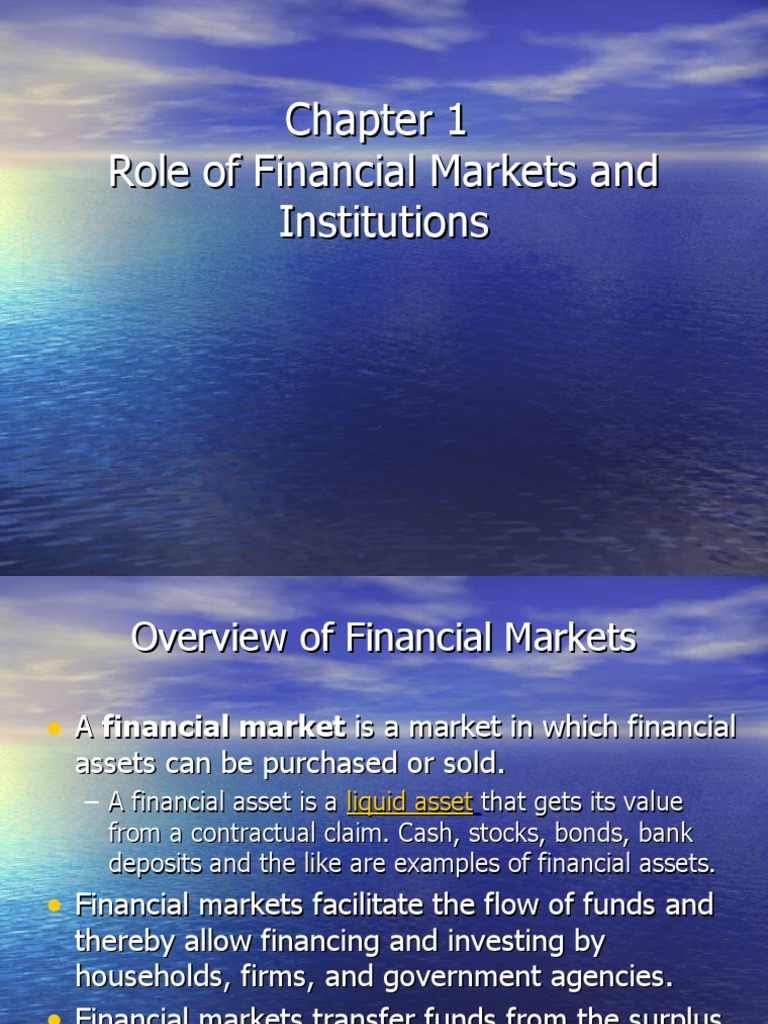 Overview of Financial Markets and Institutions | PDF | Securities ...