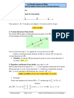 Droite Dans Le Plan