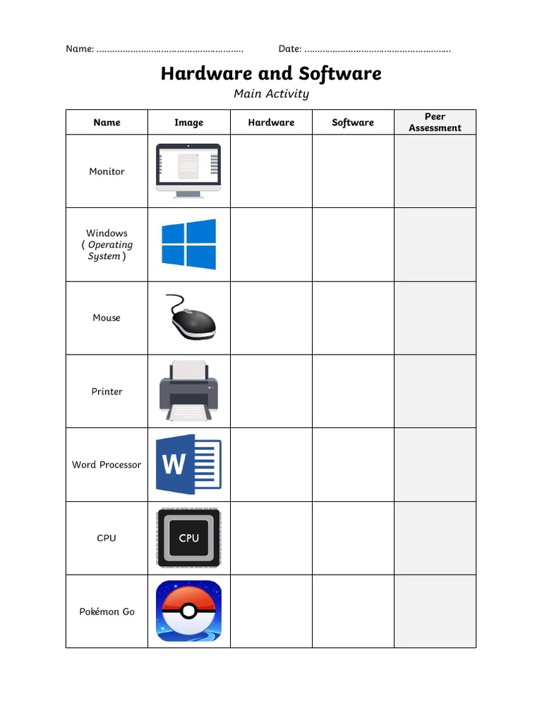 MS Word Icons Worksheet 2 PDF
