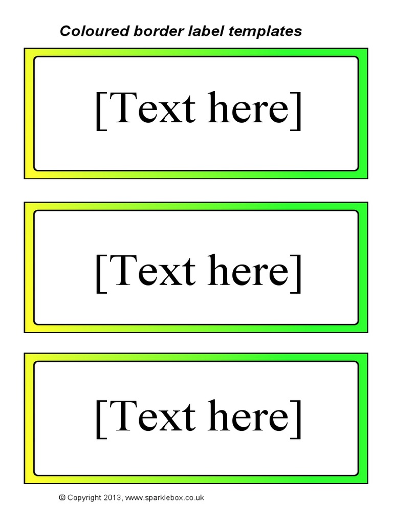 Plain Editable Label Templates | PDF