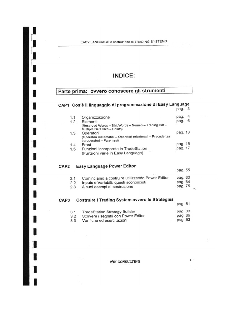 Easy Language E Costruzione Di Trading Systems | PDF