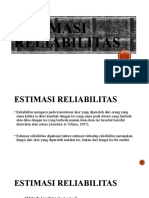 Estimasi Reliabilitas