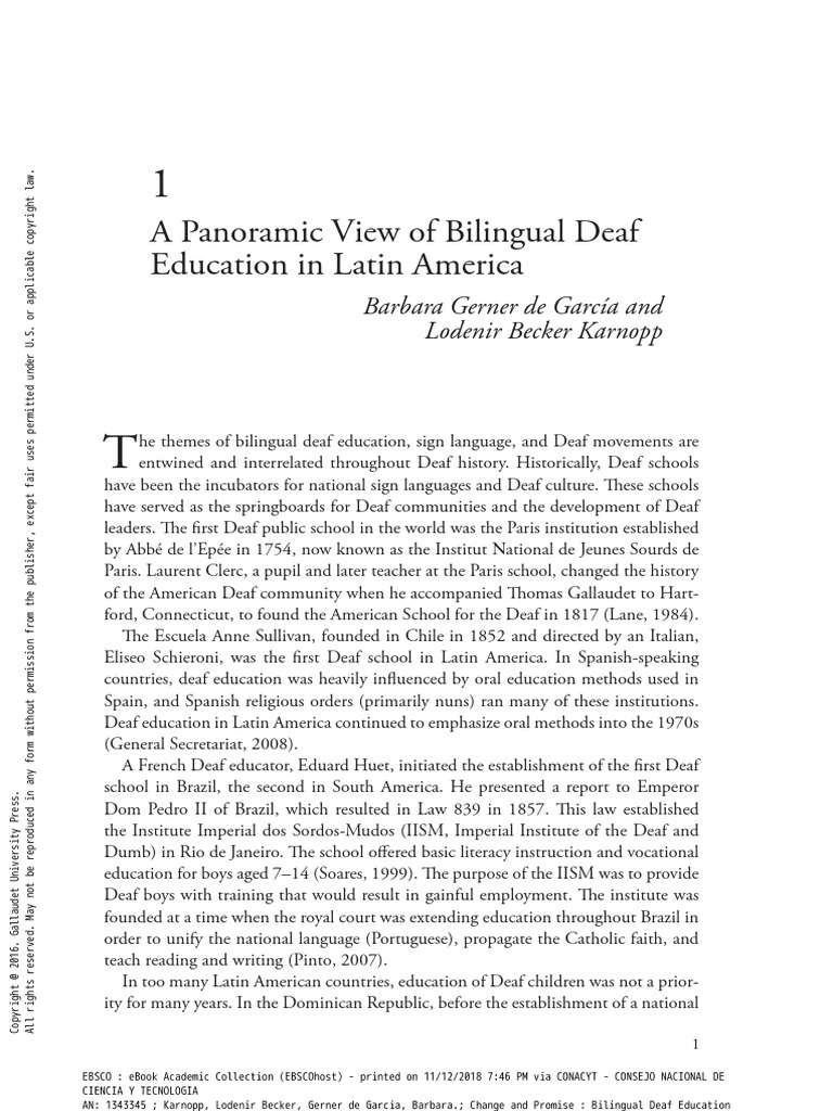 A Panoramic View of Bilingual Deaf Education in Latin America | PDF ...