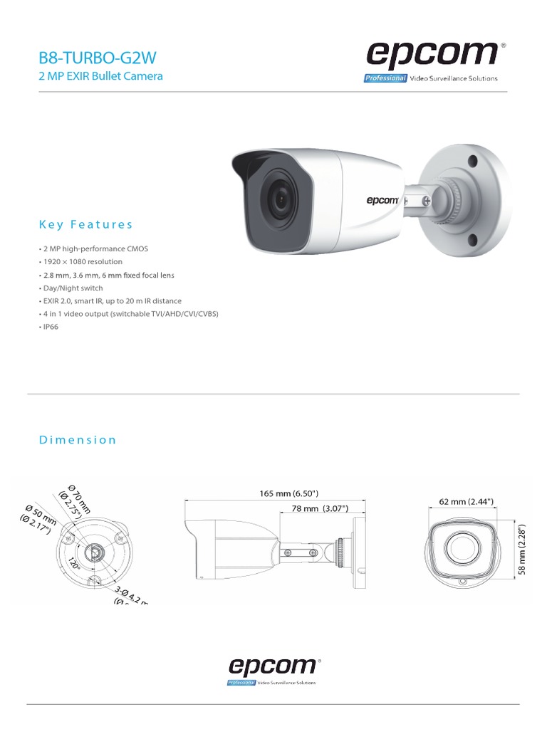 2 MP EXIR Bullet Camera Specs | PDF | Home & Garden | Technology ...