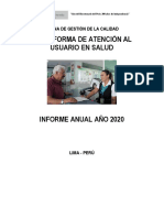 Informe Anual de La PAUS-2020