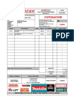 Cotizacion: Maquinaria Montana Ltda